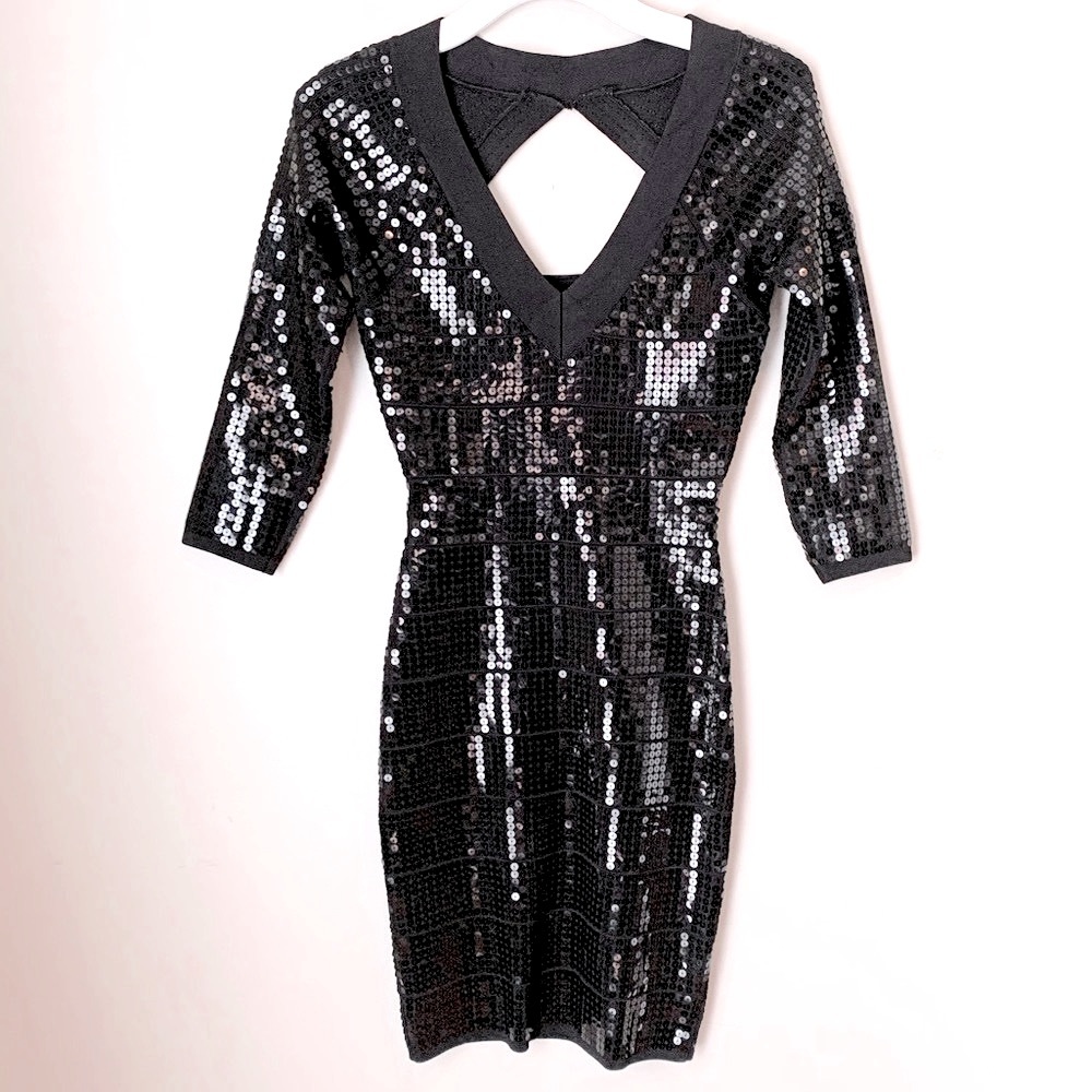 Guess by Marciano size S black sequin dress - Picture 2 of 13